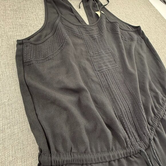 NEW! LOFT Black Romper Shorts Sleeveless Relaxed Fit Small Petite Drawstring - Picture 7 of 13